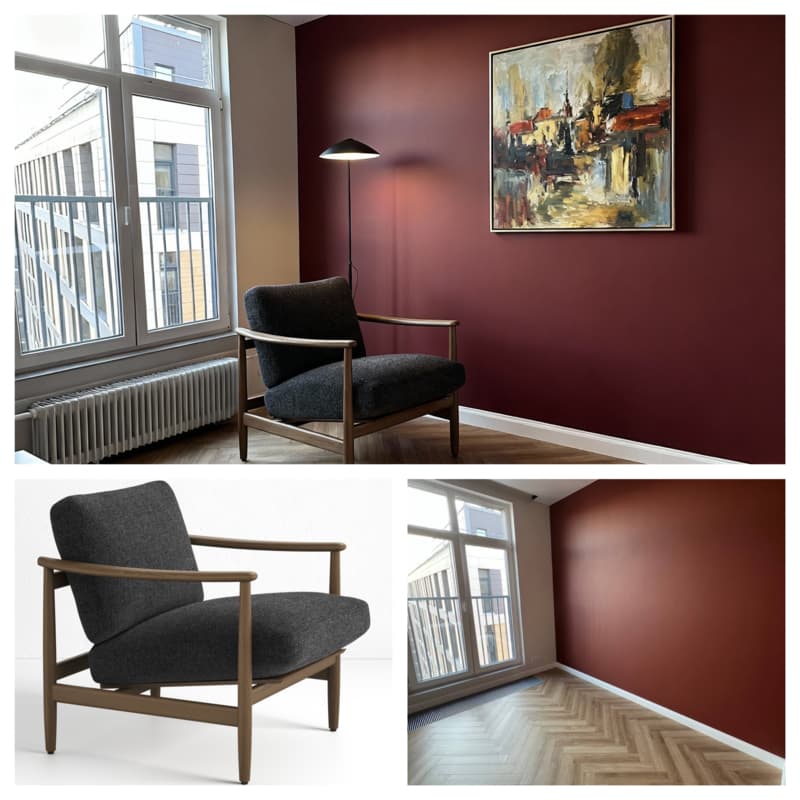 Пример примерки мебели в интерьере - диван и стол в гостиной